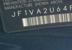 VIN prefix JF1VA2U64F98