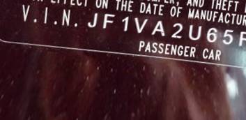 VIN prefix JF1VA2U65F98