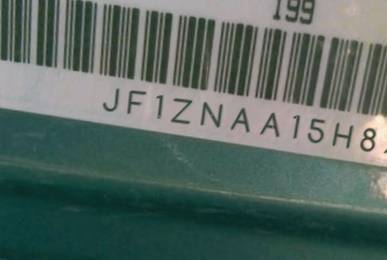 VIN prefix JF1ZNAA15H87
