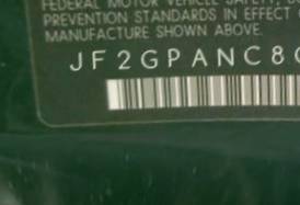 VIN prefix JF2GPANC8GH3