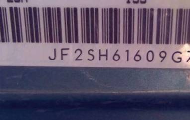 VIN prefix JF2SH61609G7