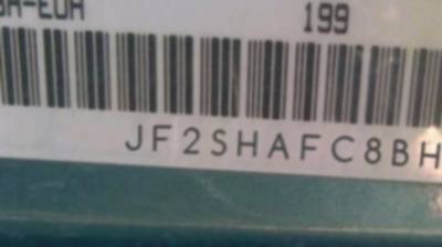 VIN prefix JF2SHAFC8BH7