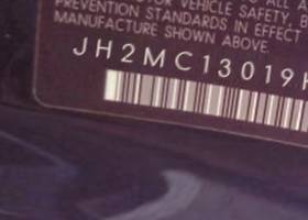 VIN prefix JH2MC13019K5