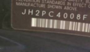 VIN prefix JH2PC4008FK8