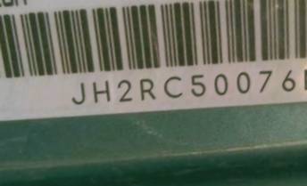 VIN prefix JH2RC50076M2