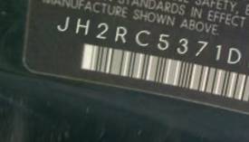 VIN prefix JH2RC5371DK3