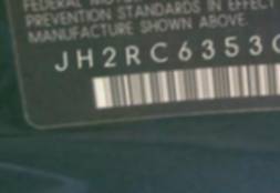 VIN prefix JH2RC6353CK0
