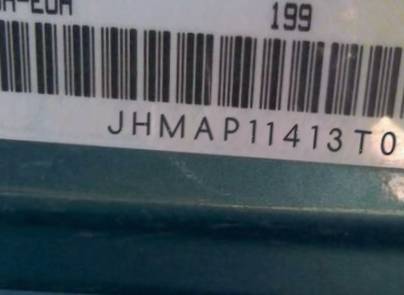 VIN prefix JHMAP11413T0