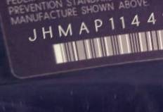 VIN prefix JHMAP11442T0