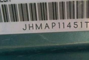 VIN prefix JHMAP11451T0