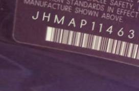 VIN prefix JHMAP11463T0