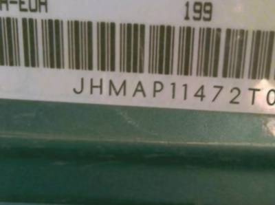 VIN prefix JHMAP11472T0