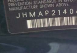 VIN prefix JHMAP21406S0