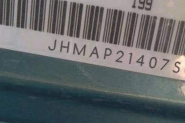 VIN prefix JHMAP21407S0