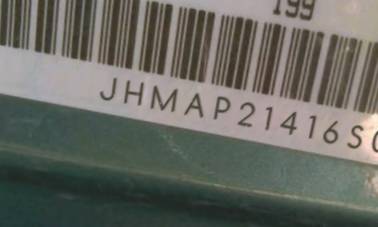 VIN prefix JHMAP21416S0