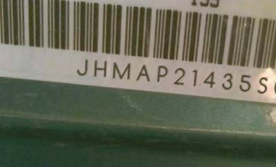 VIN prefix JHMAP21435S0