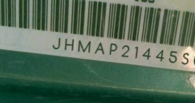 VIN prefix JHMAP21445S0