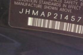VIN prefix JHMAP21457S0