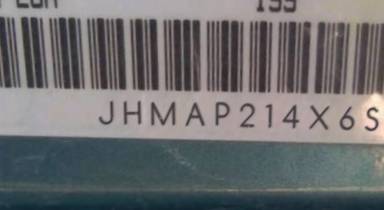 VIN prefix JHMAP214X6S0