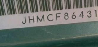 VIN prefix JHMCF86431C0