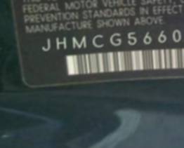 VIN prefix JHMCG56601C0