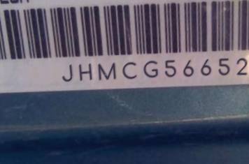VIN prefix JHMCG56652C0