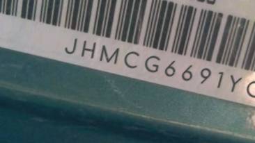 VIN prefix JHMCG6691YC0