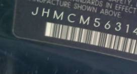 VIN prefix JHMCM56314C0