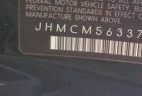 VIN prefix JHMCM56337C0