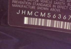 VIN prefix JHMCM56367C0