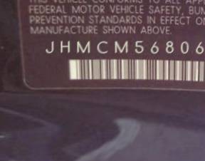 VIN prefix JHMCM56806C0