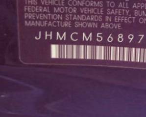 VIN prefix JHMCM56897C0