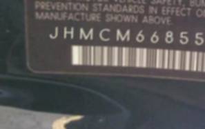 VIN prefix JHMCM66855C4