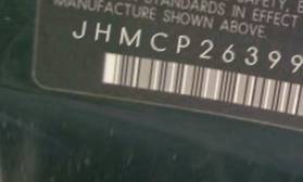 VIN prefix JHMCP26399C0