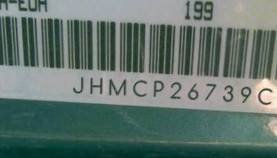 VIN prefix JHMCP26739C0