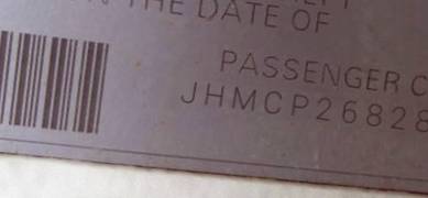 VIN prefix JHMCP26828C0