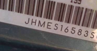 VIN prefix JHMES16583S0