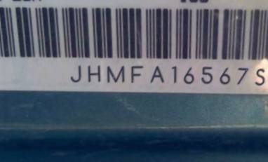 VIN prefix JHMFA16567S0