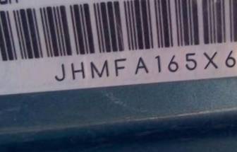 VIN prefix JHMFA165X6S0