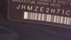 VIN prefix JHMZE2H71CS0