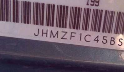 VIN prefix JHMZF1C45BS0