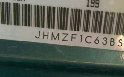 VIN prefix JHMZF1C63BS0