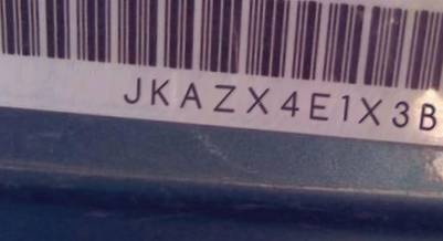 VIN prefix JKAZX4E1X3B5