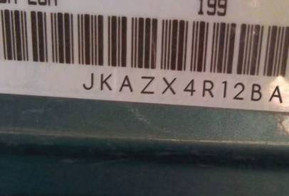 VIN prefix JKAZX4R12BA0