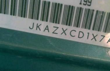 VIN prefix JKAZXCD1X7A0