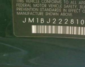 VIN prefix JM1BJ2228104