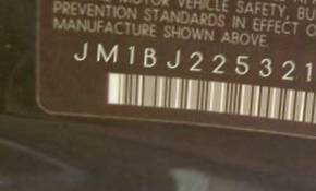 VIN prefix JM1BJ2253215