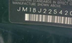 VIN prefix JM1BJ2254206