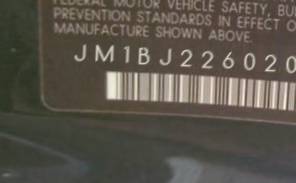 VIN prefix JM1BJ2260205
