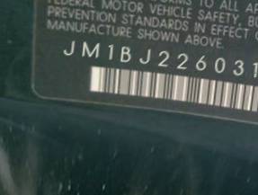 VIN prefix JM1BJ2260311